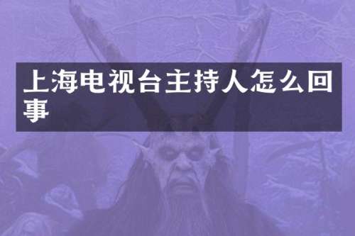 上海电视台主持人怎么回事