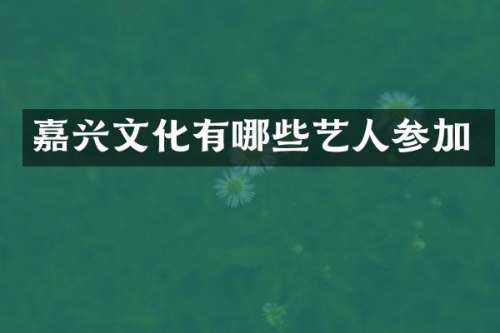 嘉兴文化有哪些艺人参加