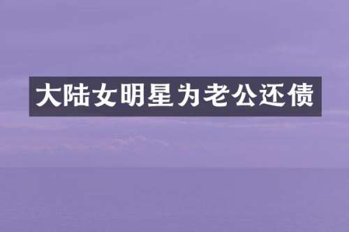 大陆女明星为老公还债