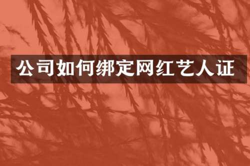 公司如何绑定网红艺人证