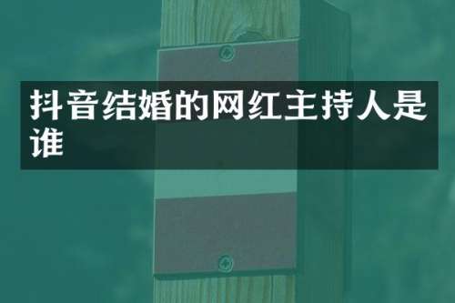 抖音结婚的网红主持人是谁