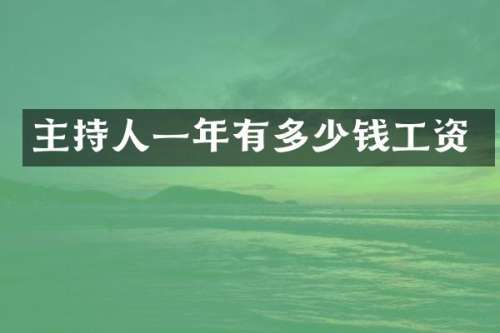 主持人一年有多少钱工资