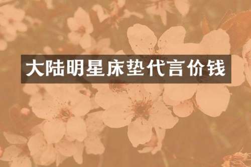 大陆明星床垫代言价钱