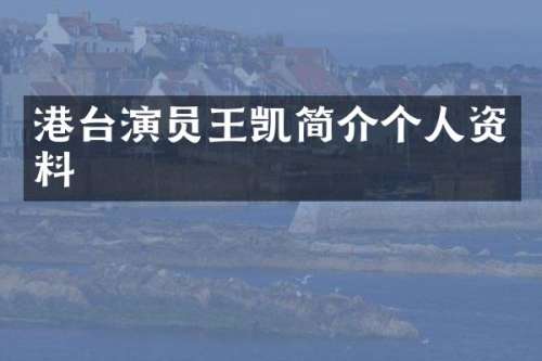 港台演员王凯简介个人资料