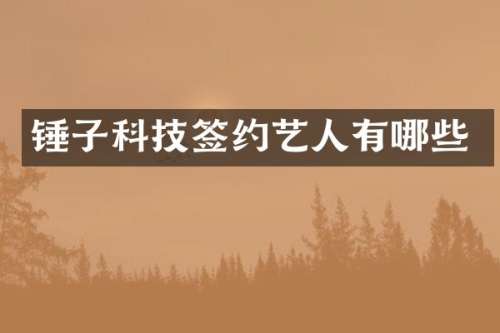 锤子科技签约艺人有哪些