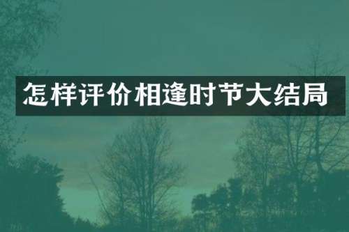 怎样评价相逢时节大结局