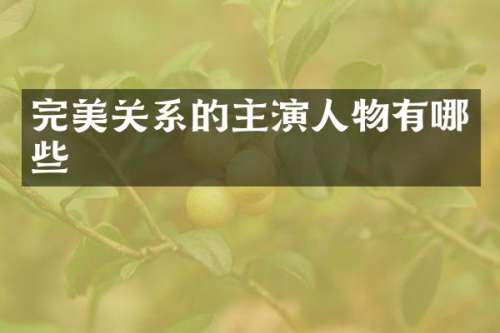 完美关系的主演人物有哪些
