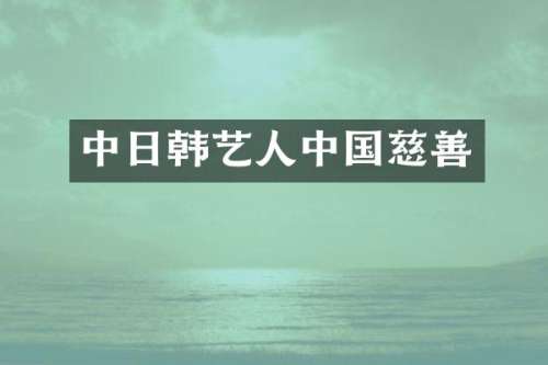 中日韩艺人中国慈善