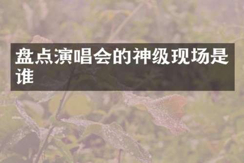 盘点演唱会的神级现场是谁