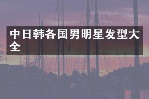 中日韩各国男明星发型大全
