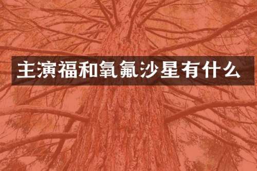 主演福和氧氟沙星有什么