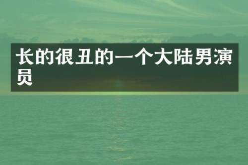 长的很丑的一个大陆男演员