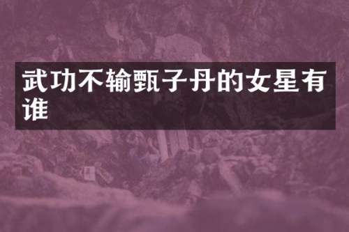 武功不输甄子丹的女星有谁