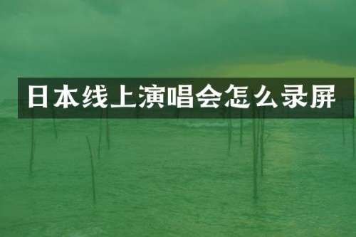 日本线上演唱会怎么录屏