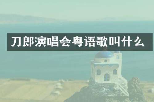 刀郎演唱会粤语歌叫什么