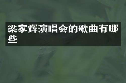 梁家辉演唱会的歌曲有哪些