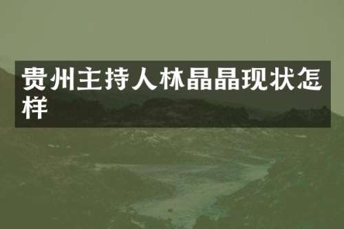 贵州主持人林晶晶现状怎样
