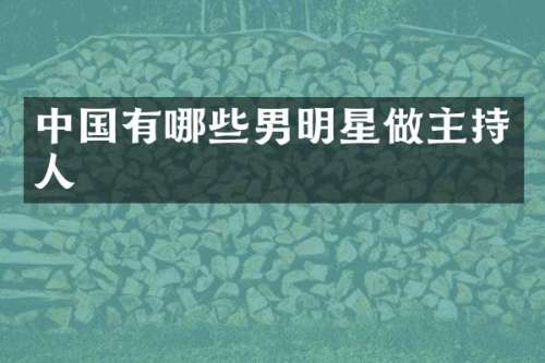 中国有哪些男明星做主持人