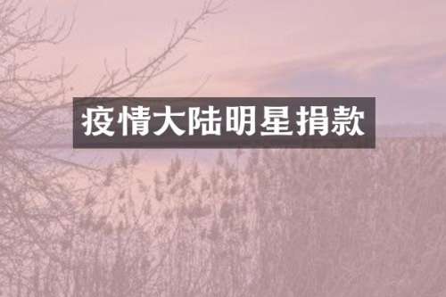疫情大陆明星捐款