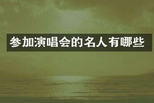 参加演唱会的名人有哪些