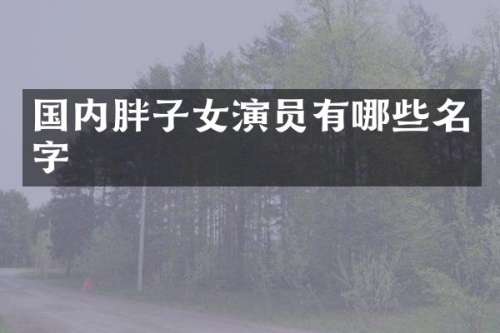 国内胖子女演员有哪些名字