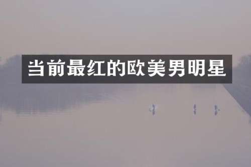 当前最红的欧美男明星