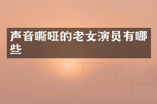声音嘶哑的演员有哪些