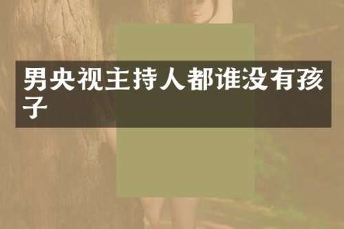 男央视主持人都谁没有孩子