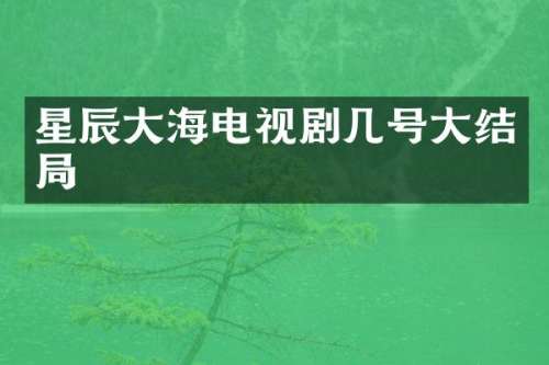 星辰大海电视剧几号大结局