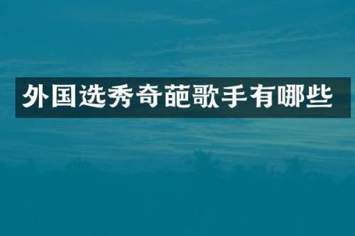 外国选秀奇葩歌手有哪些