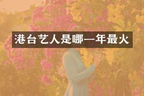 港台艺人是哪一年最火