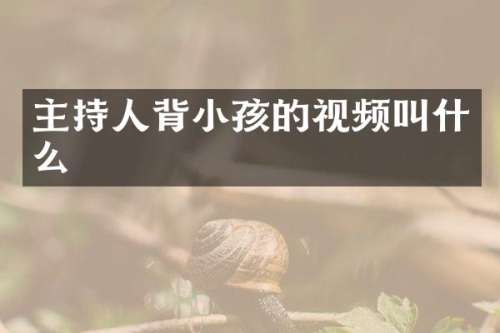 主持人背小孩的视频叫什么