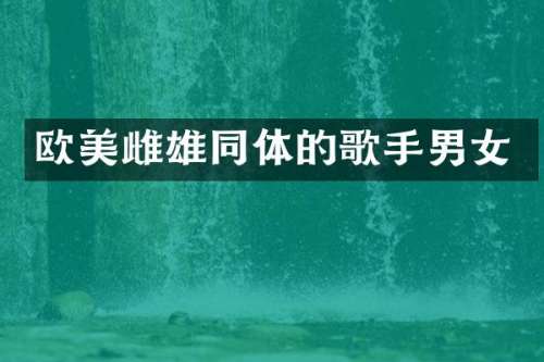 欧美雌雄同体的歌手男女