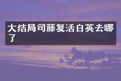 大结局司藤复活白英去哪了
