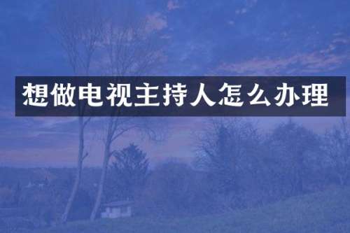 想做电视主持人怎么办理