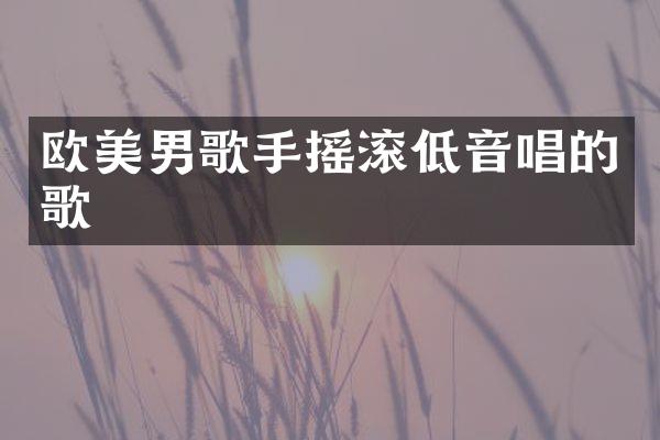 欧美男歌手摇滚低音唱的歌