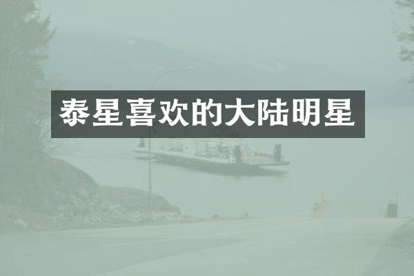 泰星喜欢的大陆明星