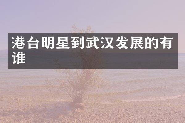 港台明星到武汉发展的有谁