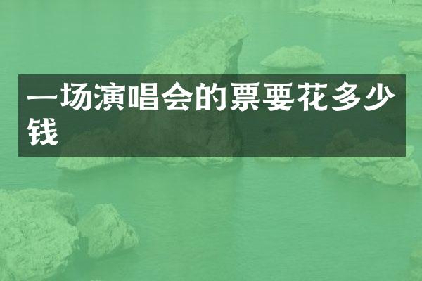 一场演唱会的票要花多少钱