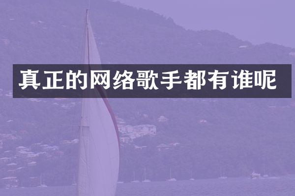 真正的网络歌手都有谁呢