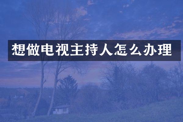 想做电视主持人怎么办理