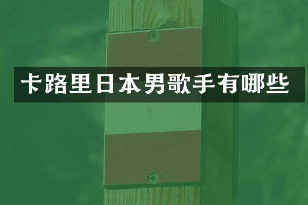 卡路里日本男歌手有哪些