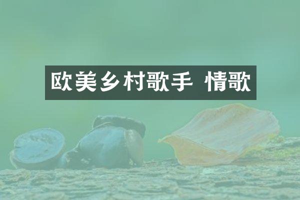 欧美乡村歌手 情歌