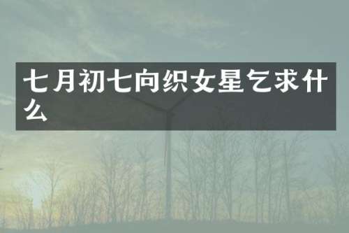 七月初七向织女星乞求什么