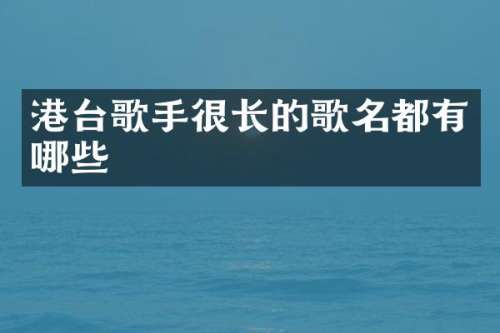 港台歌手很长的歌名都有哪些