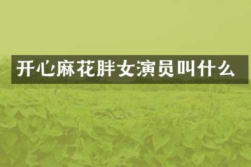 开心麻花胖女演员叫什么