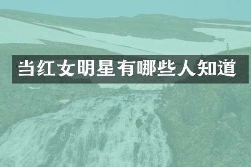 当红女明星有哪些人知道