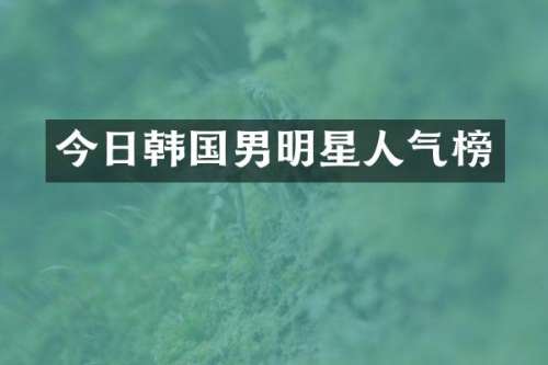 今日韩国男明星人气榜