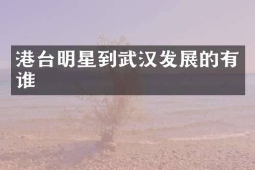 港台明星到武汉发展的有谁