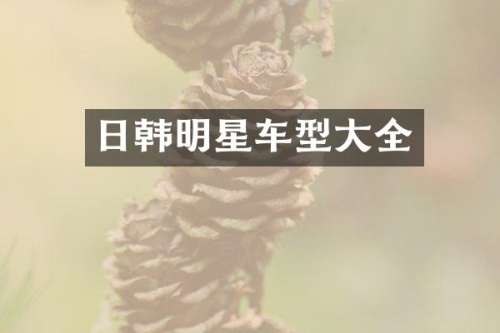 日韩明星车型大全